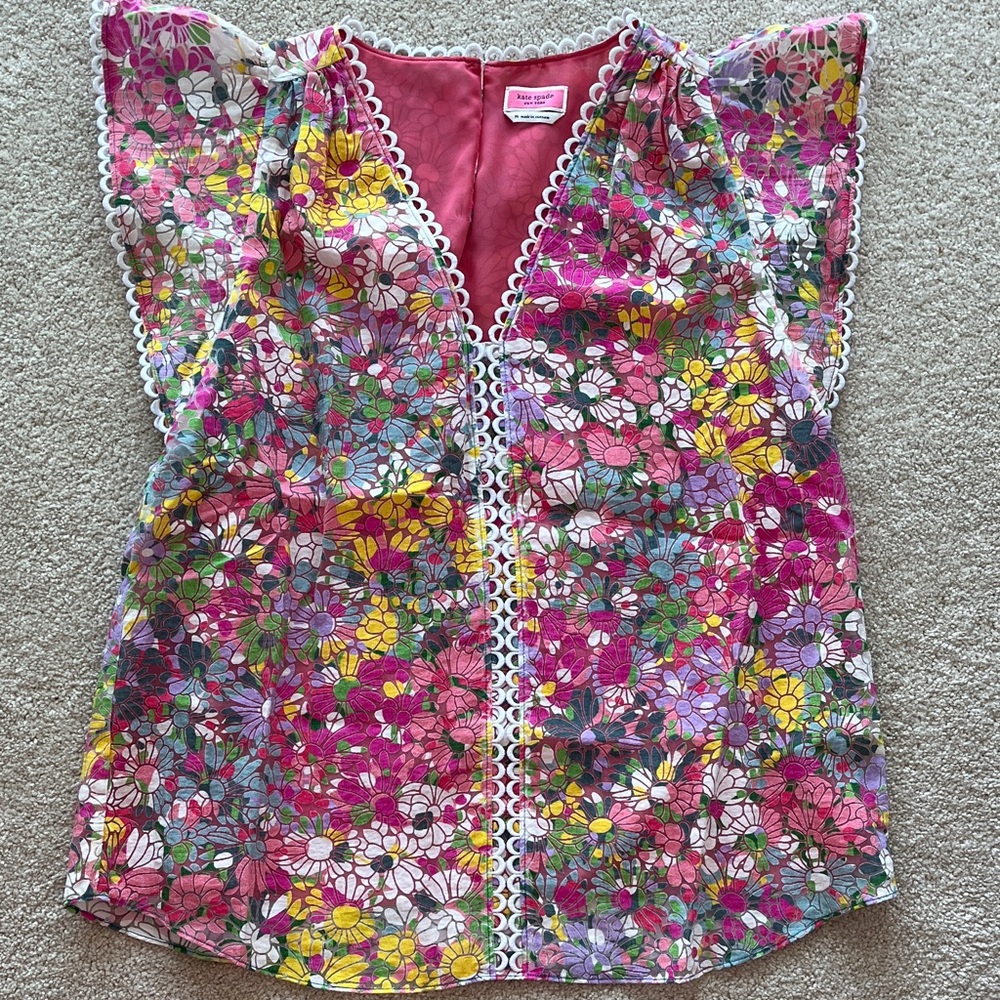 Kate Spade Pink Floral Top size M